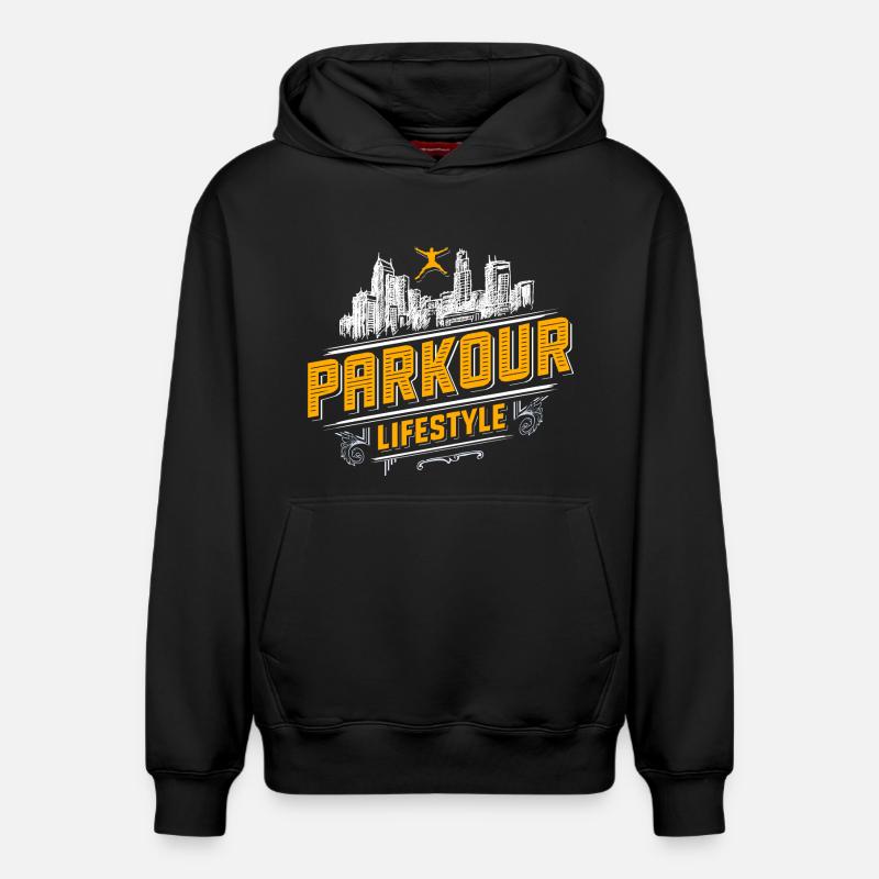 Parkour - Freerunning - Parcour - Sweat à capuche unisexe décontracté en coton biologique – de SPREAD - noir