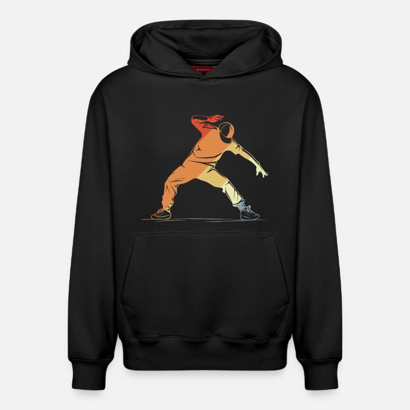 Croquis de breakdancer - Sweat à capuche unisexe décontracté en coton biologique – de SPREAD - noir