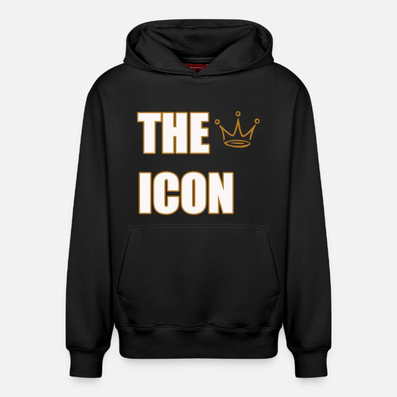L’ICON – Déclaration Légendaire Audacieuse - Sweat à capuche unisexe décontracté en coton biologique – de SPREAD - noir