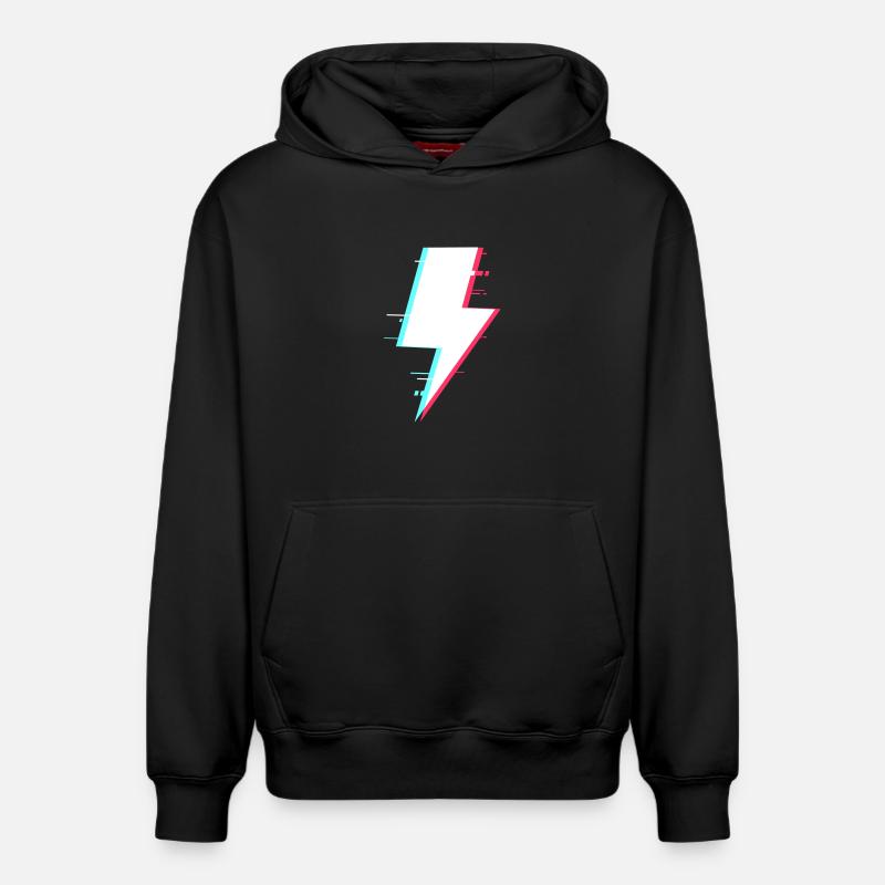 Lightning Style Rétro Éclairage numérique - Sweat à capuche unisexe décontracté en coton biologique – de SPREAD - noir