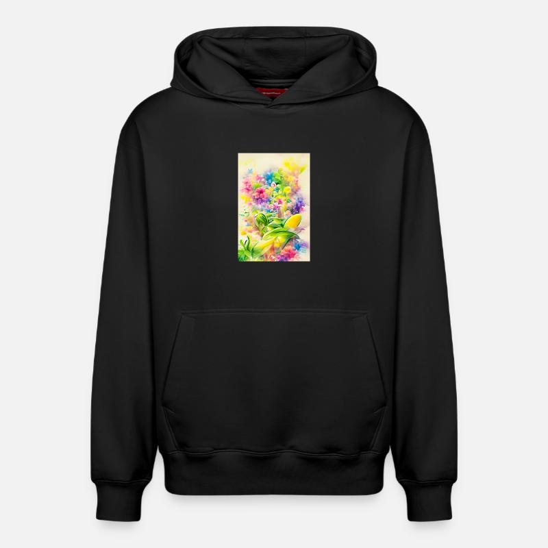 Art floral - Sweat à capuche unisexe décontracté en coton biologique – de SPREAD - noir
