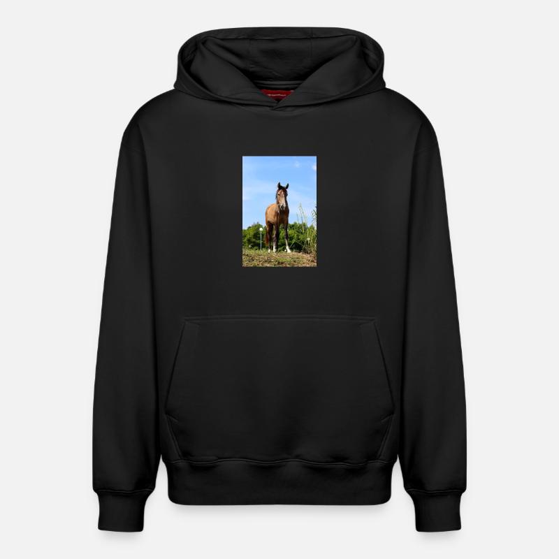 Affiche Cheval Cheval - Sweat à capuche unisexe décontracté en coton biologique – de SPREAD - noir