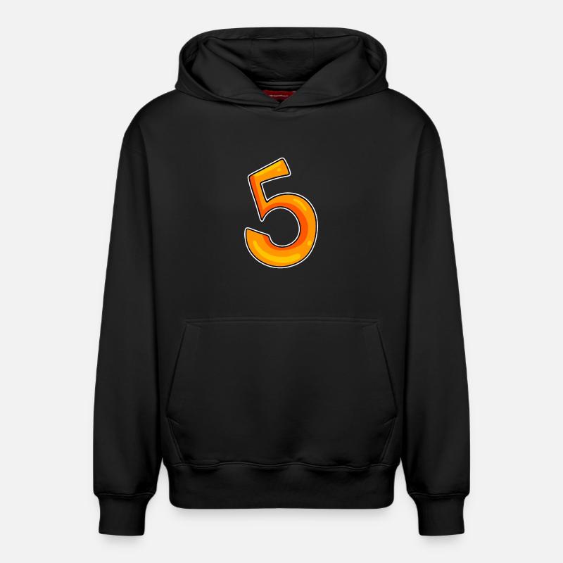 Numéro 5 Numéro - Sweat à capuche unisexe décontracté en coton biologique – de SPREAD - noir