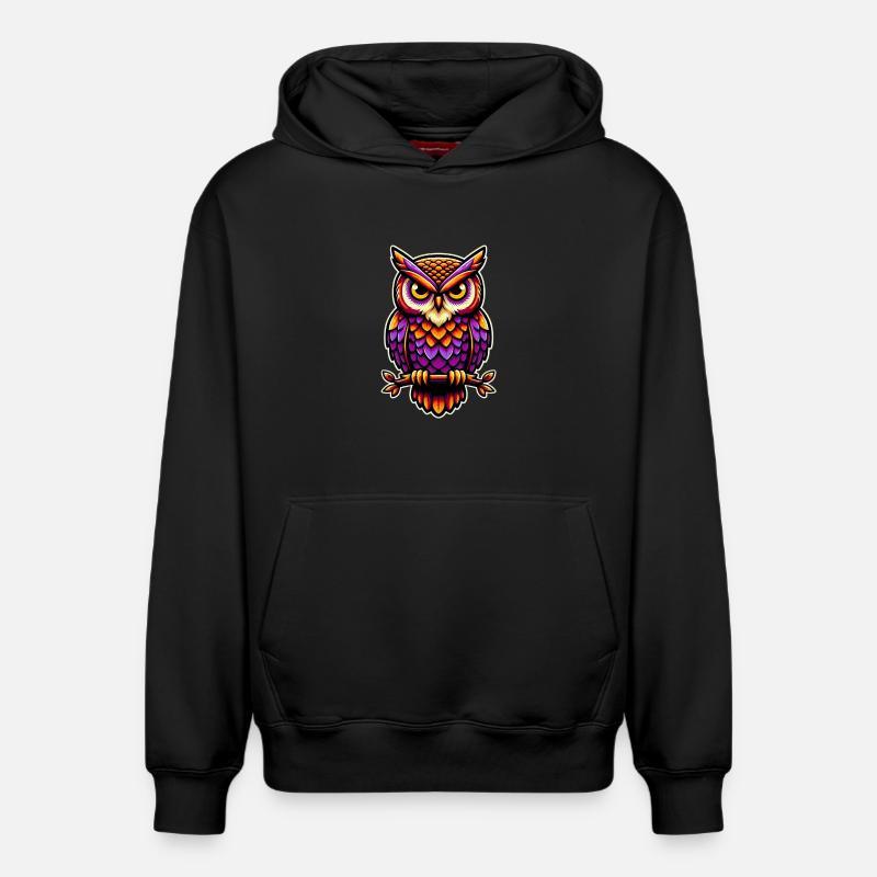 Hibou - Sweat à capuche unisexe décontracté en coton biologique – de SPREAD - noir