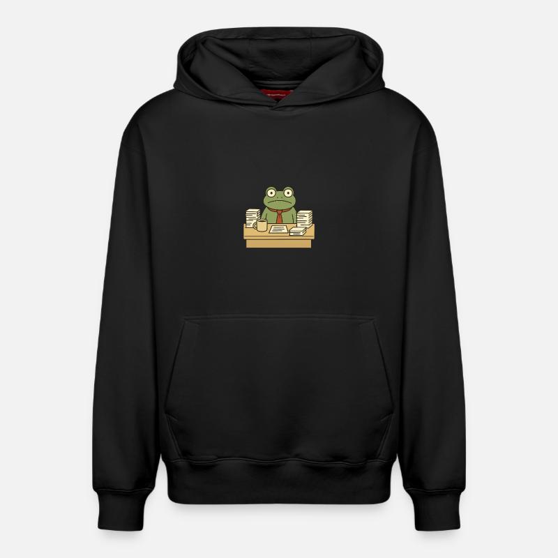 Business Frog - Relaxed Unisex Organic Hoodie – by SPREAD - black