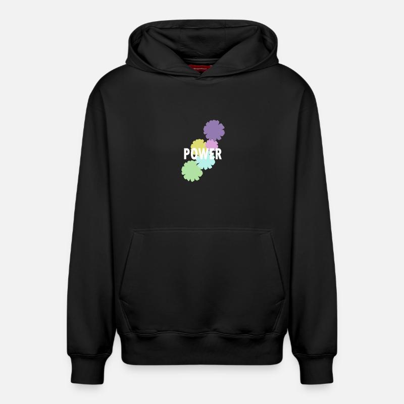 Mama Flower Power - Sweat à capuche unisexe décontracté en coton biologique – de SPREAD - noir
