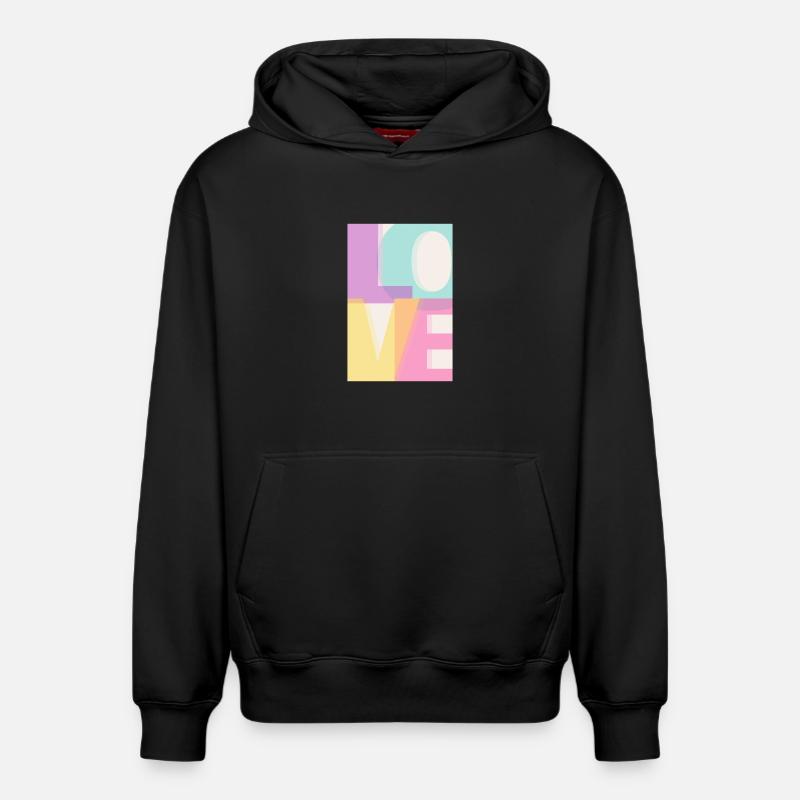 AMOUR Pastel - Sweat à capuche unisexe décontracté en coton biologique – de SPREAD - noir