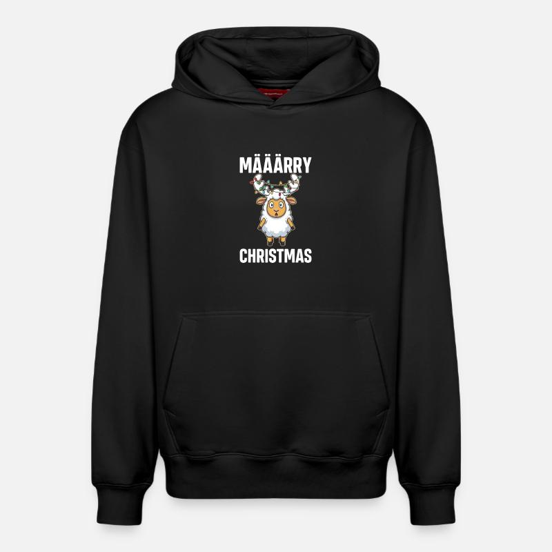 Lama de Noël Määärry - Sweat à capuche unisexe décontracté en coton biologique – de SPREAD - noir