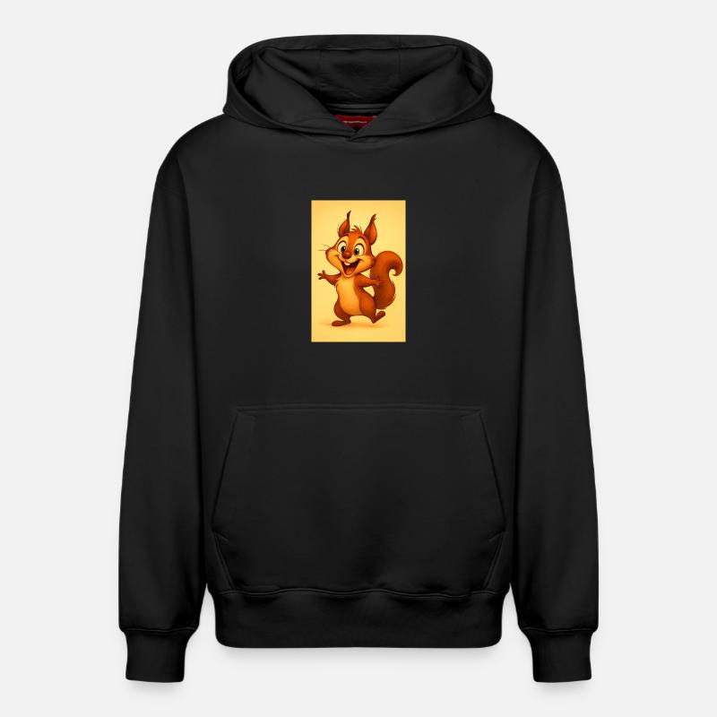 Sonneniges, verspieltes Eichhörnchen - Relaxed Unisex Organic Hoodie – von SPREAD - Schwarz