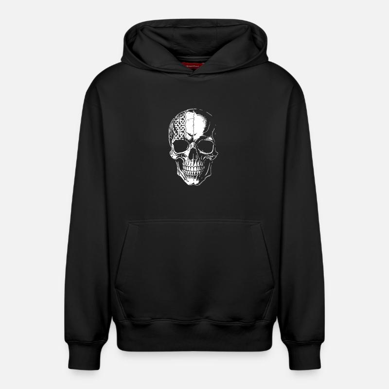 Crâne avec un tribal celtique - Sweat à capuche unisexe décontracté en coton biologique – de SPREAD - noir