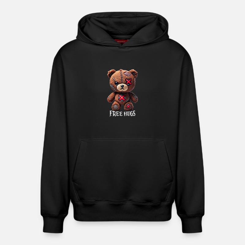 Câlins gratuits Teddy Bear - Sweat à capuche unisexe décontracté en coton biologique – de SPREAD - noir