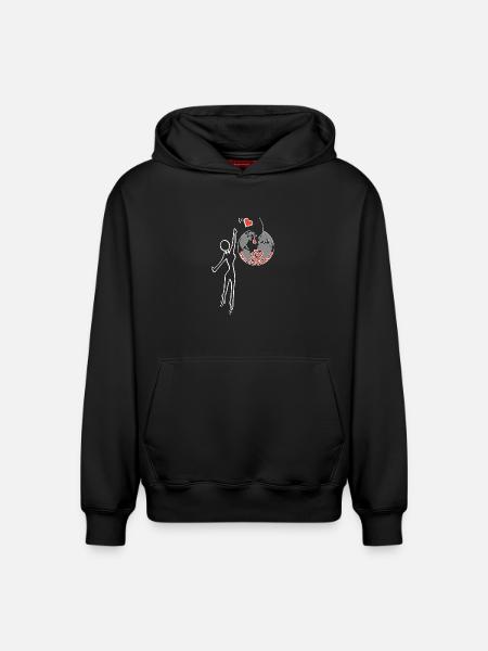 Give love - Relaxed Unisex Organic Hoodie – by SPREAD - black