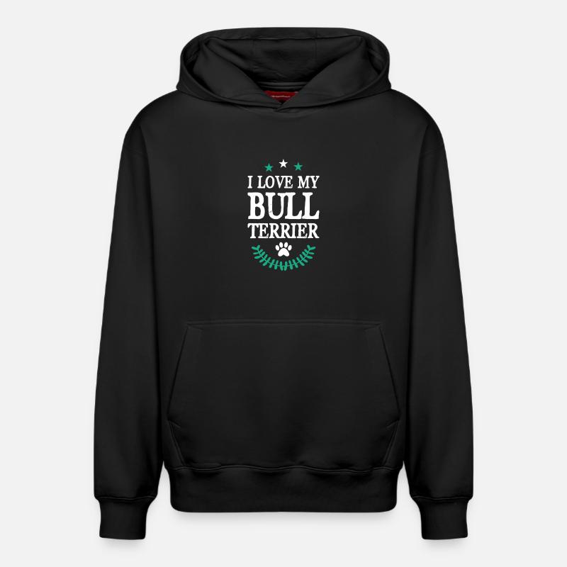 Bull terrier - Sweat à capuche unisexe décontracté en coton biologique – de SPREAD - noir