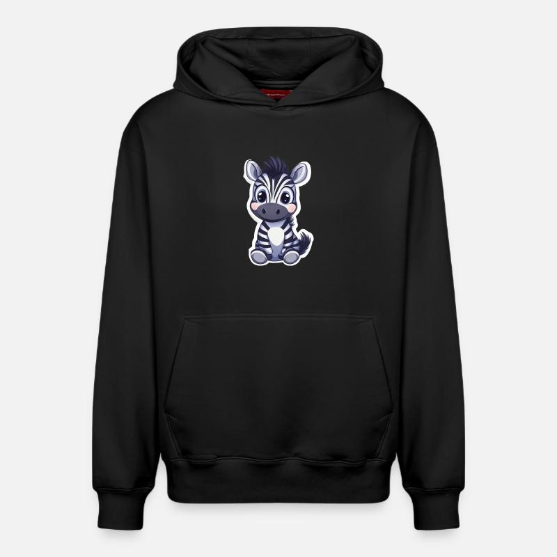 Zèbre - Sweat à capuche unisexe décontracté en coton biologique – de SPREAD - noir