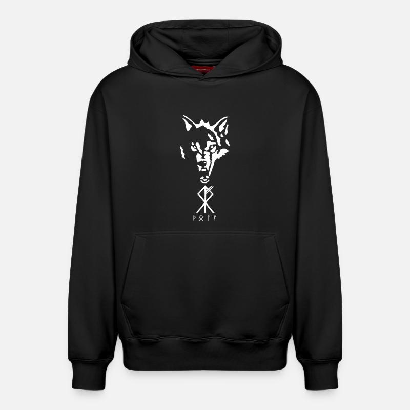 Rune viking du loup - Sweat à capuche unisexe décontracté en coton biologique – de SPREAD - noir