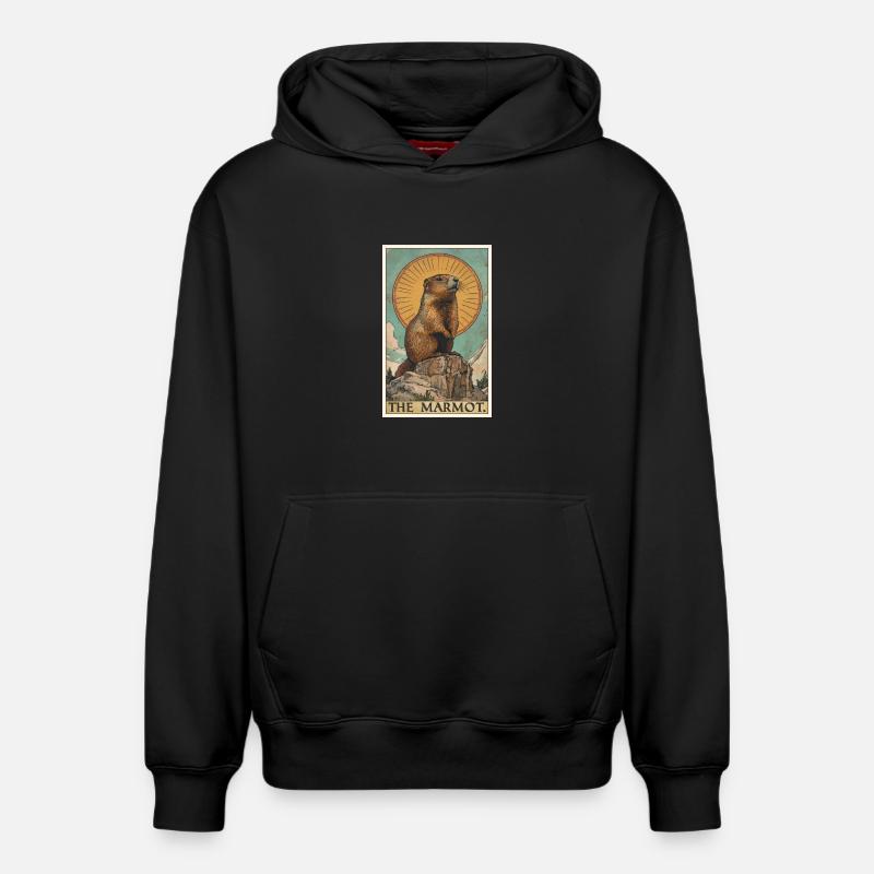 Marmottes Marmotte - Sweat à capuche unisexe décontracté en coton biologique – de SPREAD - noir