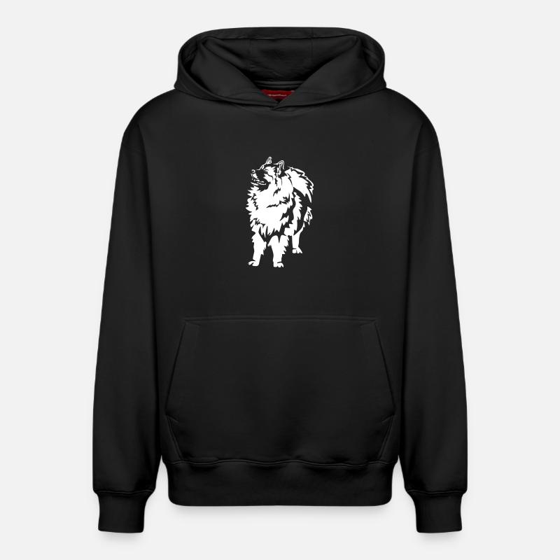Wolfsspitz "Black Edition" - Relaxed Unisex Organic Hoodie – by SPREAD - black