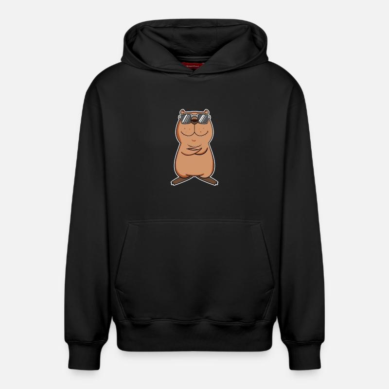 Capybara - Sweat à capuche unisexe décontracté en coton biologique – de SPREAD - noir