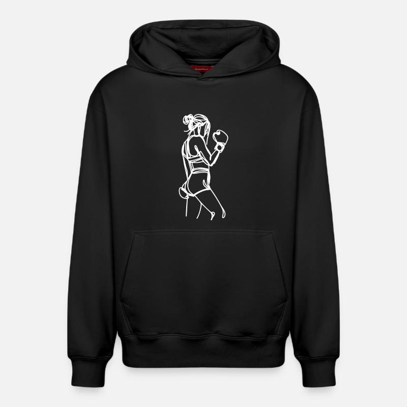 Graphique Boxer - Sweat à capuche unisexe décontracté en coton biologique – de SPREAD - noir