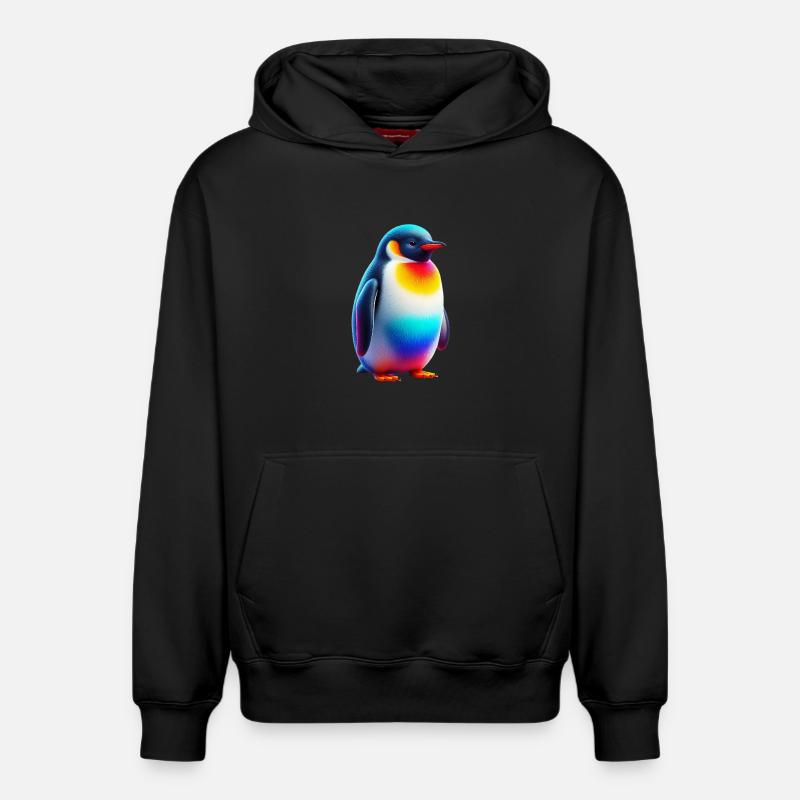 Pingouin - Sweat à capuche unisexe décontracté en coton biologique – de SPREAD - noir