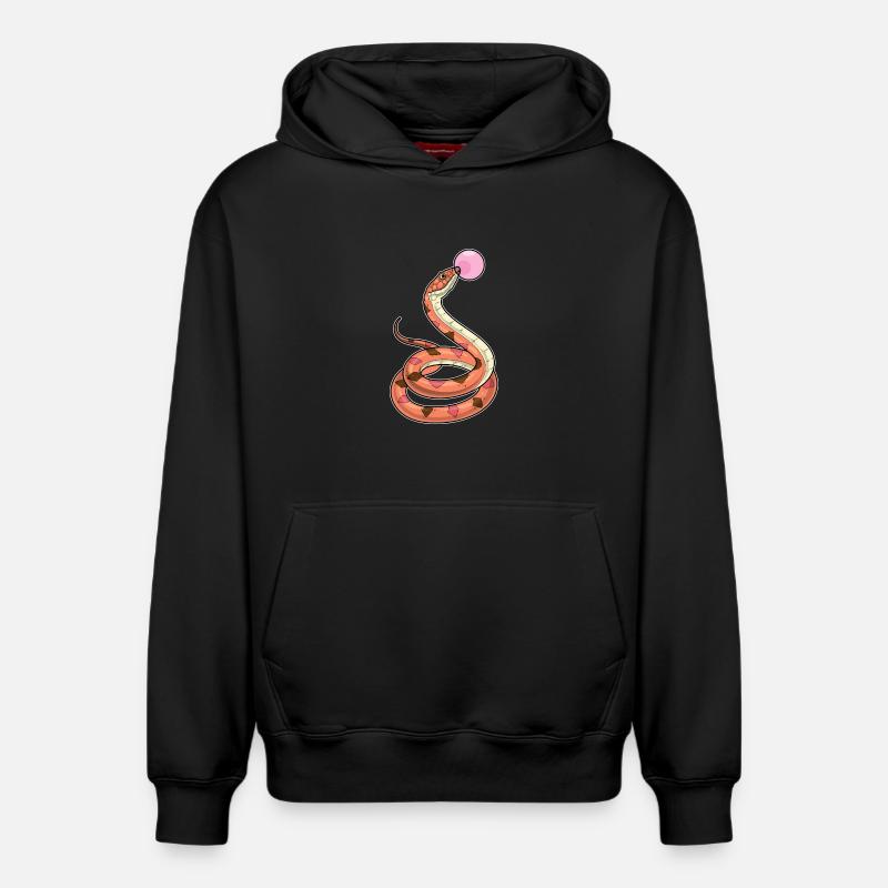 Chewing-gum serpent - Sweat à capuche unisexe décontracté en coton biologique – de SPREAD - noir