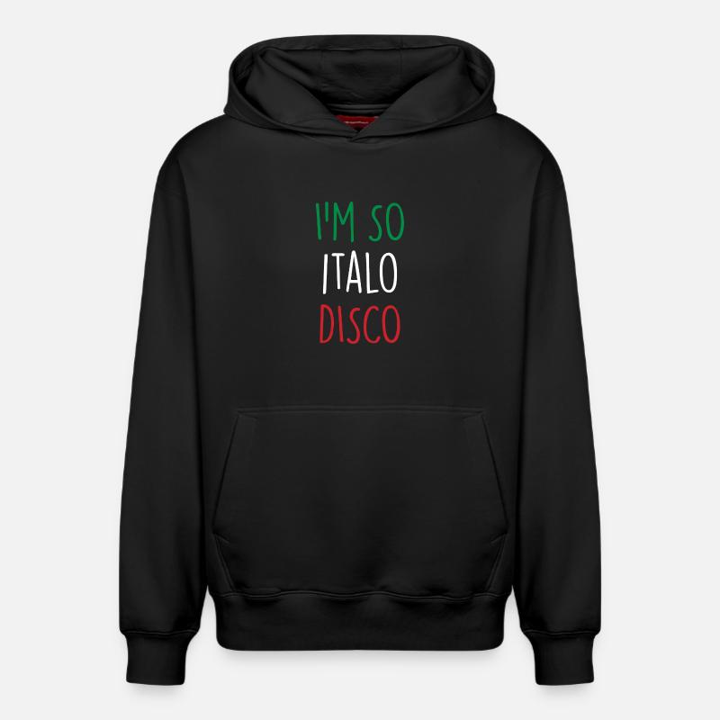 Italo Disco - Sweat à capuche unisexe décontracté en coton biologique – de SPREAD - noir
