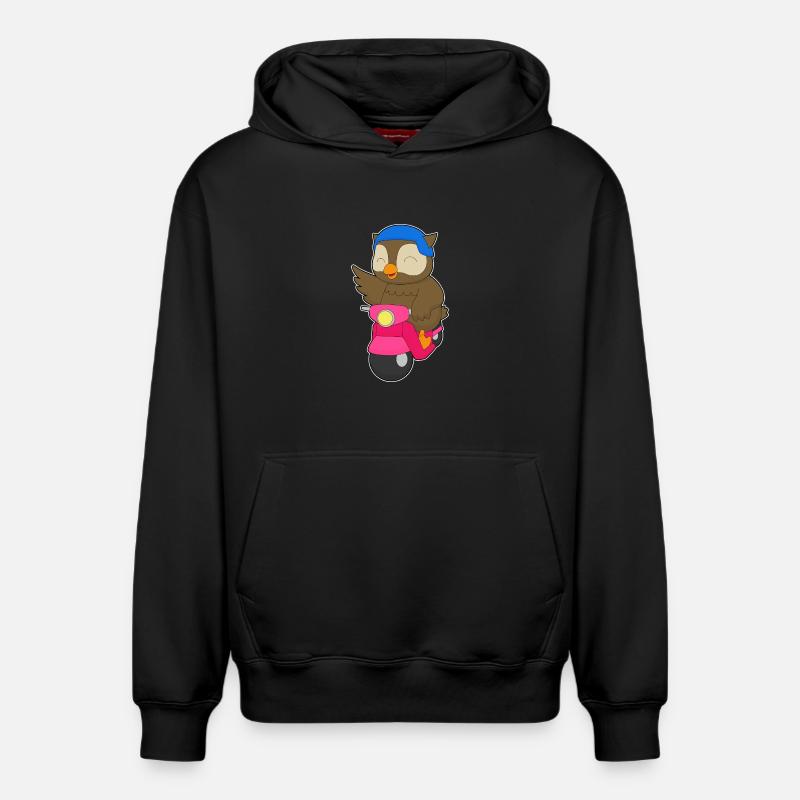 Owl Scooter - Sweat à capuche unisexe décontracté en coton biologique – de SPREAD - noir