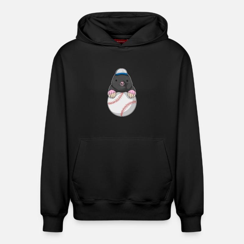 Mole Cap Baseball - Sweat à capuche unisexe décontracté en coton biologique – de SPREAD - noir