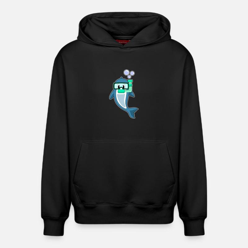 Dolphin Diver Snorkel - Sweat à capuche unisexe décontracté en coton biologique – de SPREAD - noir