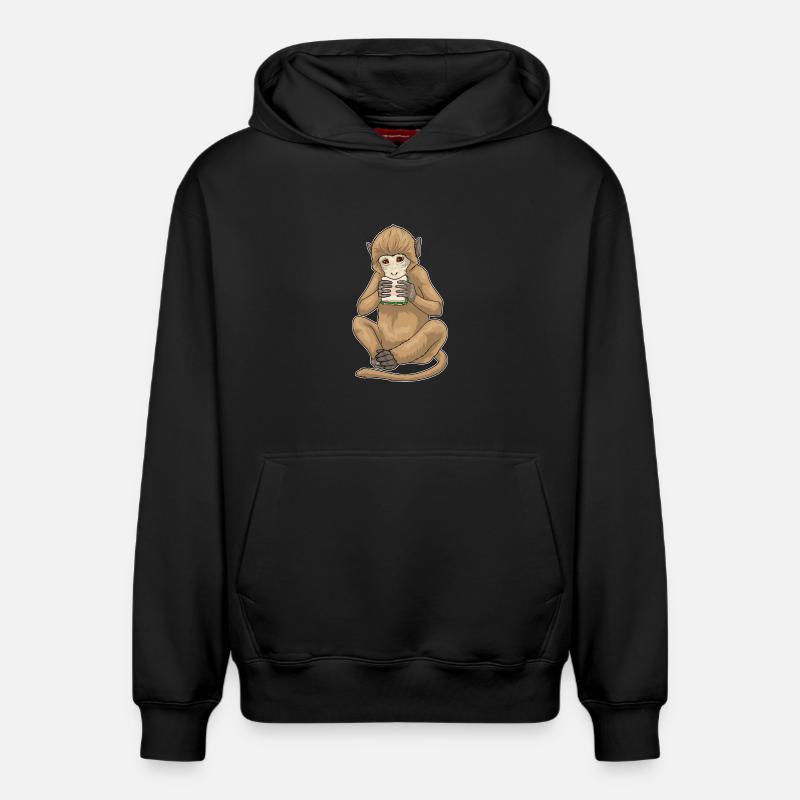 Sandwich au singe - Sweat à capuche unisexe décontracté en coton biologique – de SPREAD - noir