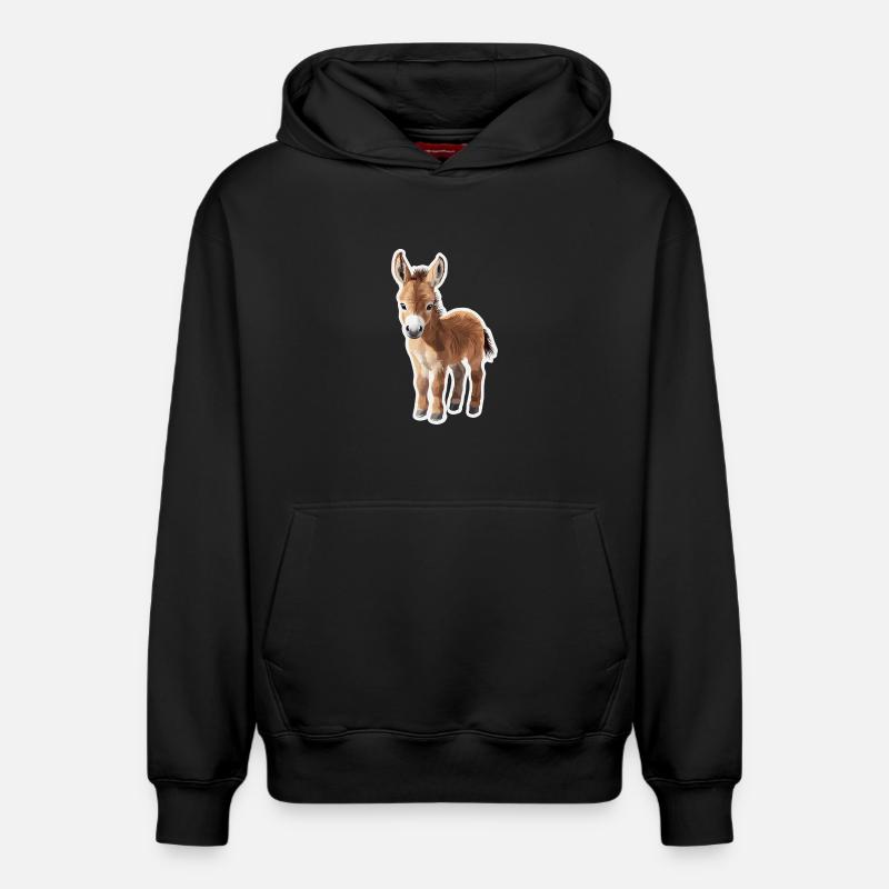 âne - Sweat à capuche unisexe décontracté en coton biologique – de SPREAD - noir