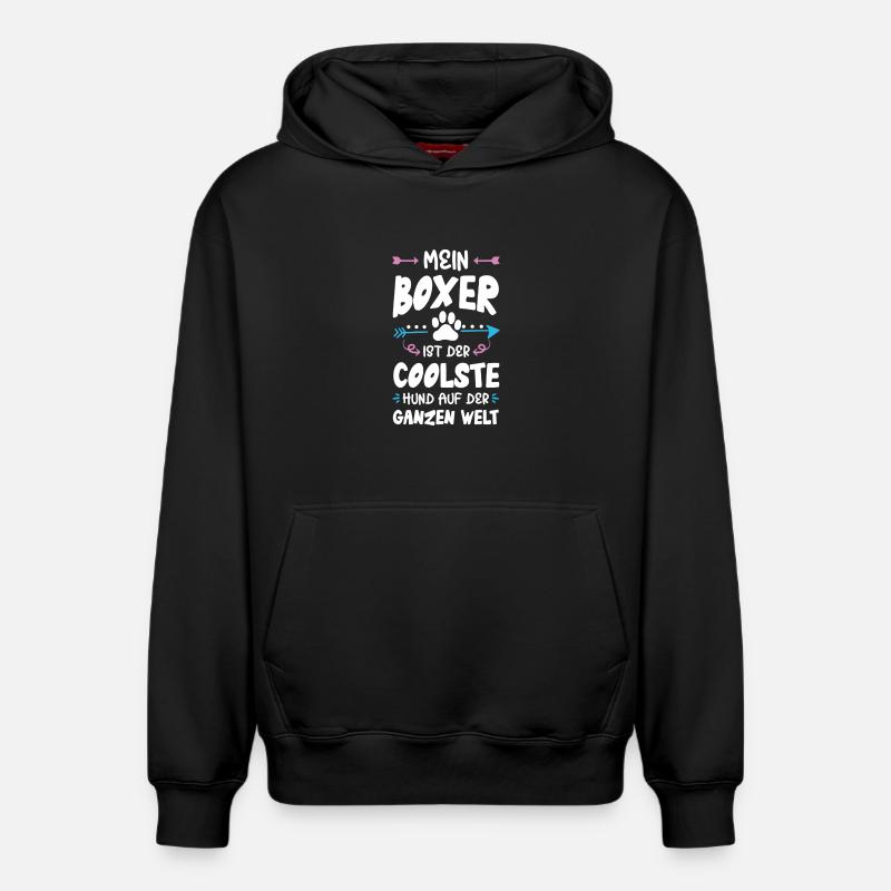 Dicton de chien boxer - Sweat à capuche unisexe décontracté en coton biologique – de SPREAD - noir