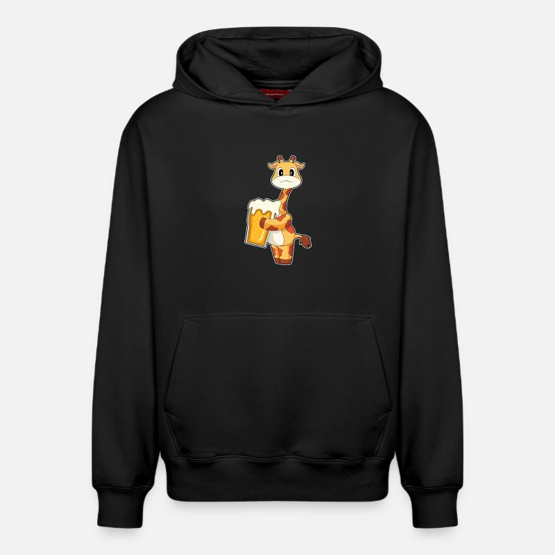Bière Girafe - Sweat à capuche unisexe décontracté en coton biologique – de SPREAD - noir
