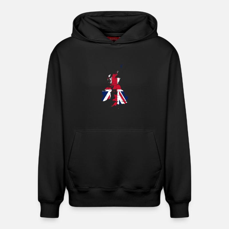 Royaume-Uni Drapeau Paysage Angleterre - Sweat à capuche unisexe décontracté en coton biologique – de SPREAD - noir