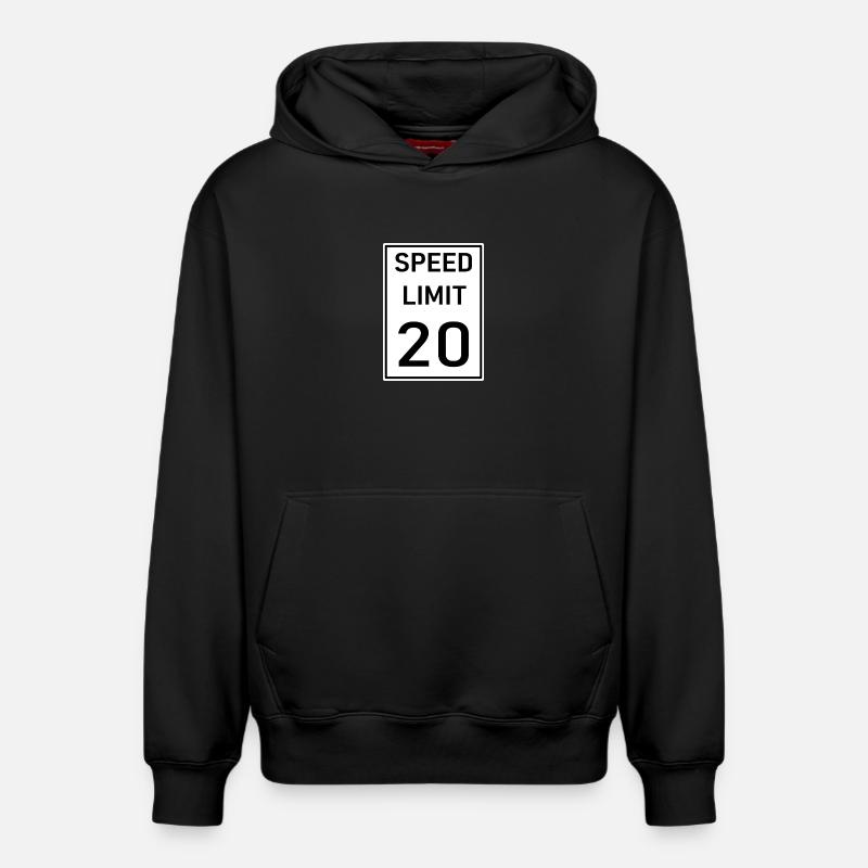 Spped limit - Sweat à capuche unisexe décontracté en coton biologique – de SPREAD - noir
