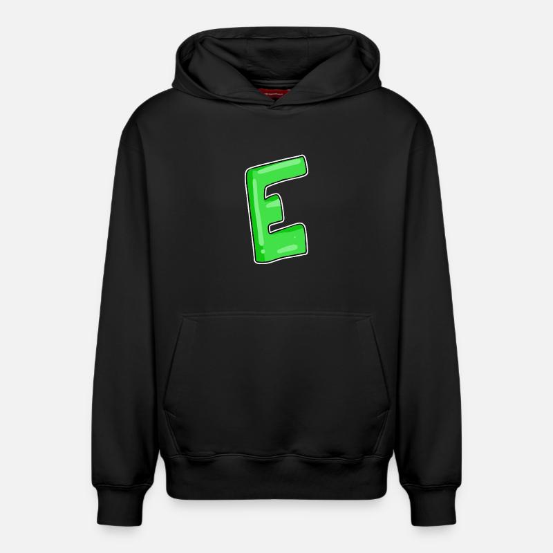 Buchstabe E Anfangsbuchstabe - Relaxed Unisex Organic Hoodie – von SPREAD - Schwarz