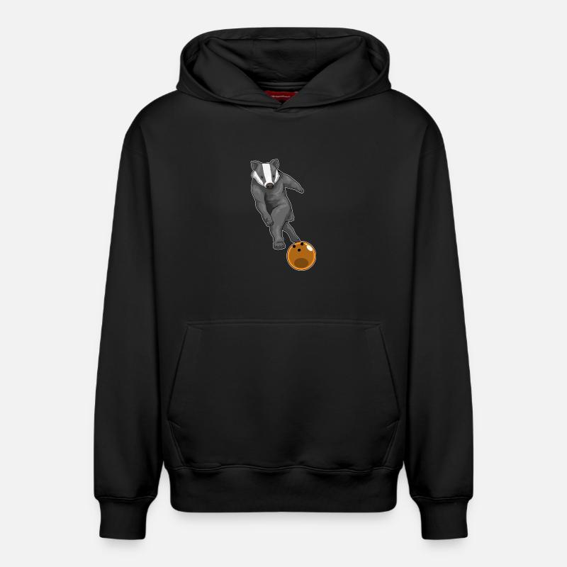 Badger Boule de bowling - Sweat à capuche unisexe décontracté en coton biologique – de SPREAD - noir