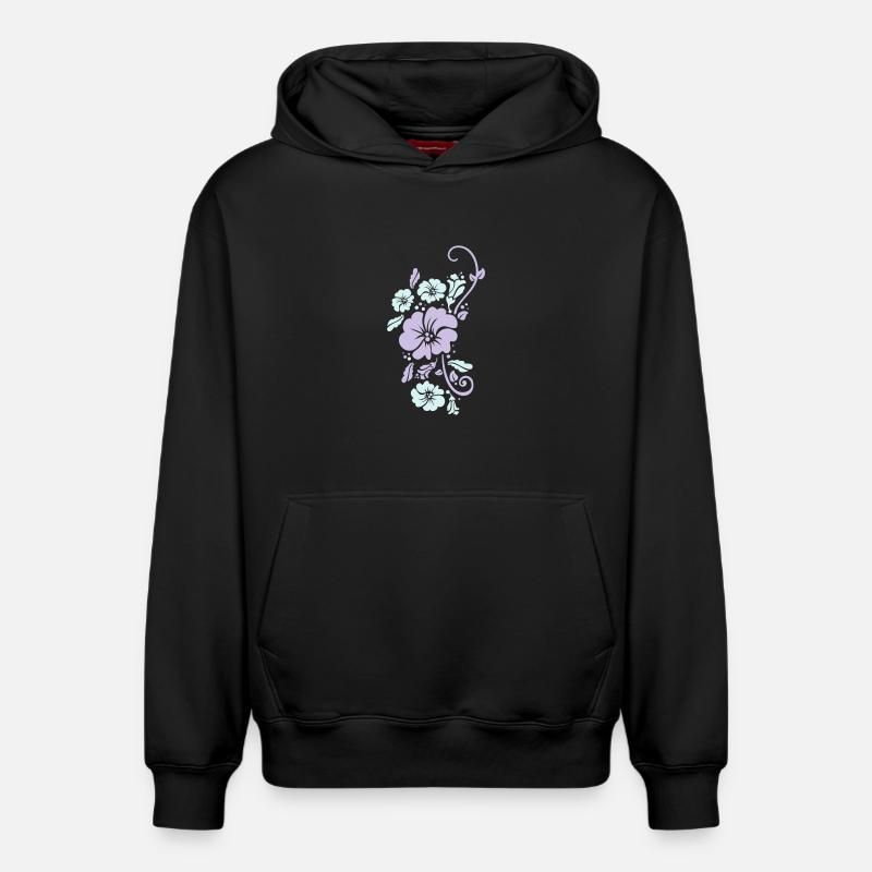 pflanzenmuster blumenmuster sommer - Relaxed Unisex Organic Hoodie – von SPREAD - Schwarz