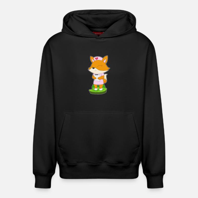 Bloc-notes de l’infirmière Fox - Sweat à capuche unisexe décontracté en coton biologique – de SPREAD - noir