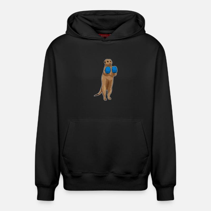Boxer Boxeur Suricate Gants de boxe Boxe - Sweat à capuche unisexe décontracté en coton biologique – de SPREAD - noir