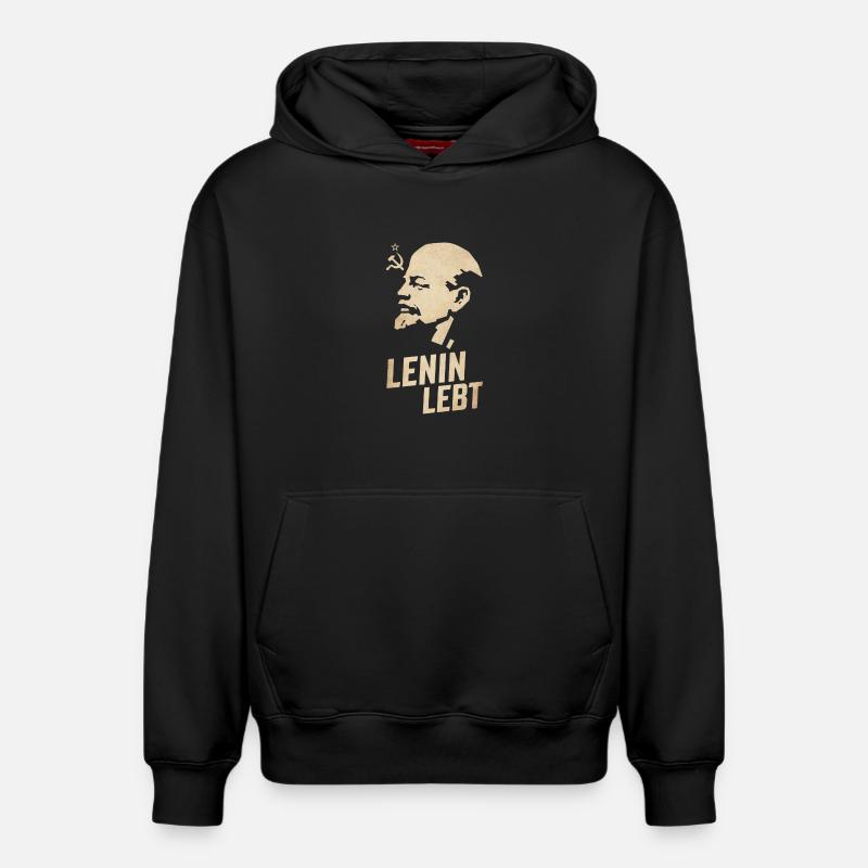Lénine est vivant - Sweat à capuche unisexe décontracté en coton biologique – de SPREAD - noir