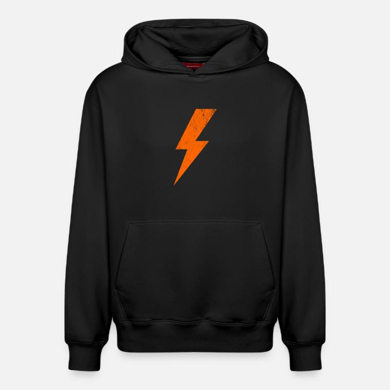 Conception d’éclair lumineux - Sweat à capuche unisexe décontracté en coton biologique – de SPREAD - noir