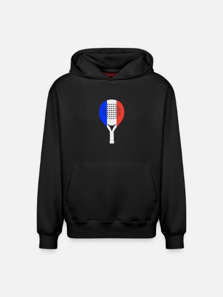 Padel-Frankreich - Relaxed Unisex Organic Hoodie – von SPREAD - Schwarz