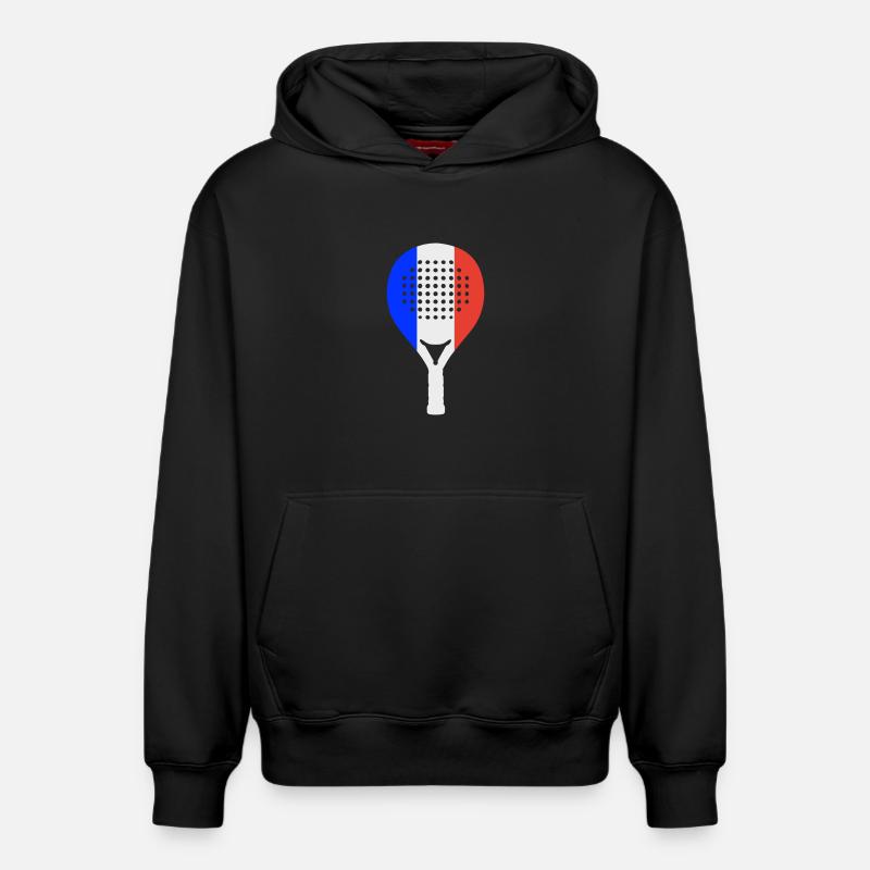 Padel-Frankreich - Relaxed Unisex Organic Hoodie – von SPREAD - Schwarz