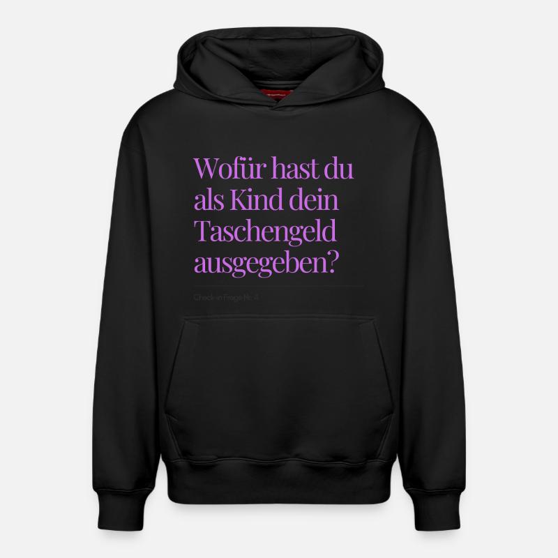 Question n° 4 sur l’enregistrement - Sweat à capuche unisexe décontracté en coton biologique – de SPREAD - noir