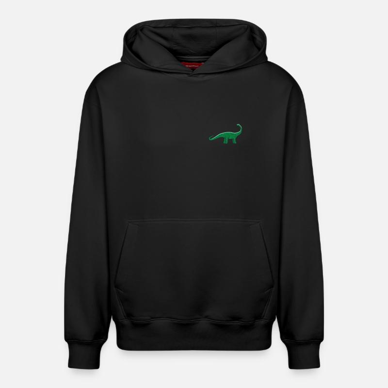 Dino brodé - Sweat à capuche unisexe décontracté en coton biologique – de SPREAD - noir