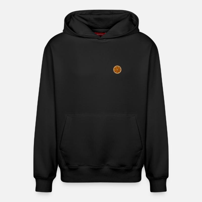 Orange brodé - Sweat à capuche unisexe décontracté en coton biologique – de SPREAD - noir