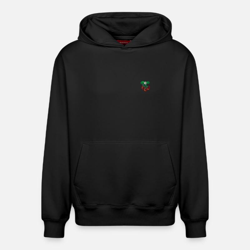 Fraise - Sweat à capuche unisexe décontracté en coton biologique – de SPREAD - noir
