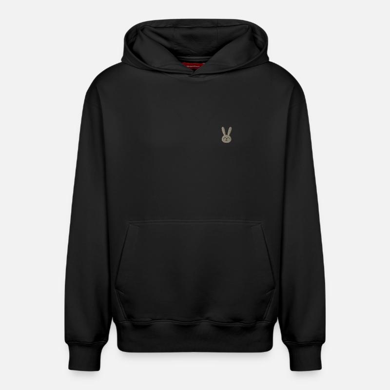 Lapin - Sweat à capuche unisexe décontracté en coton biologique – de SPREAD - noir