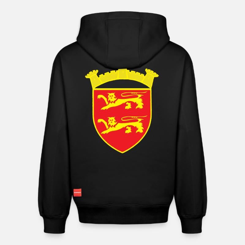 ROT WAPPEN LÖWENTURM ODER COPYRIGHT RUNEMBERG - Relaxed Unisex Organic Hoodie – von SPREAD - Schwarz
